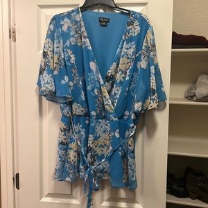 City Chic faux wrap blouse